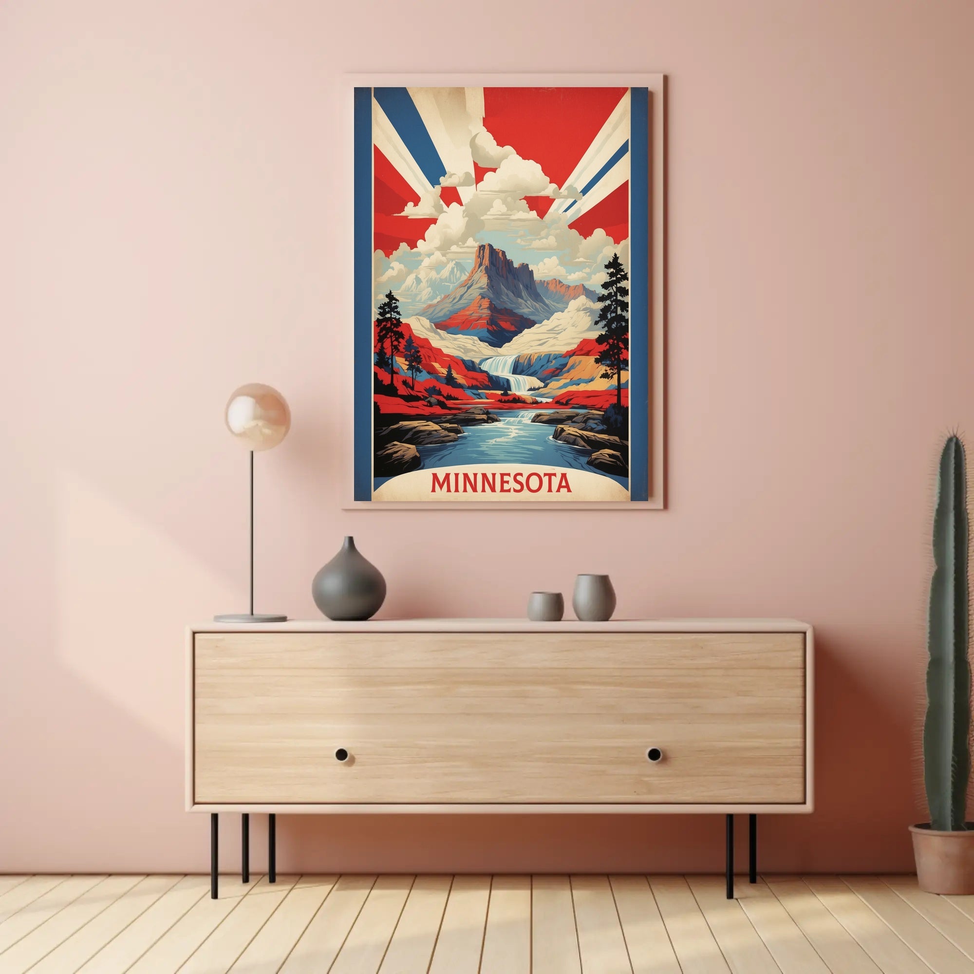 Minnesota Scenic Wilderness in Bold Colors National Park Poster
