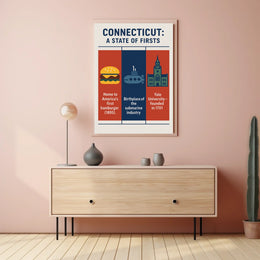 Connecticut A State Of Firsts Poster