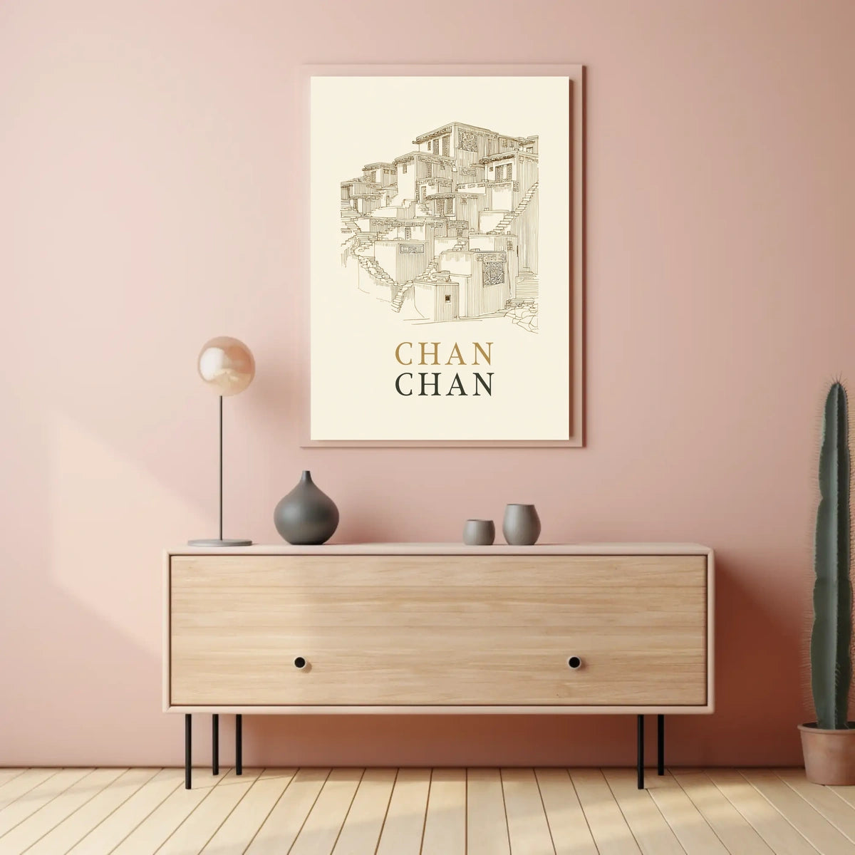 Chan Chan Architectural Illustration Poster