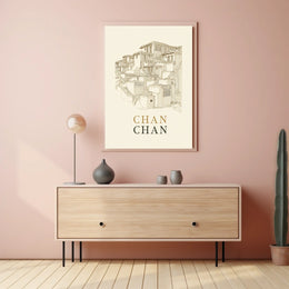 Chan Chan Architectural Illustration Poster