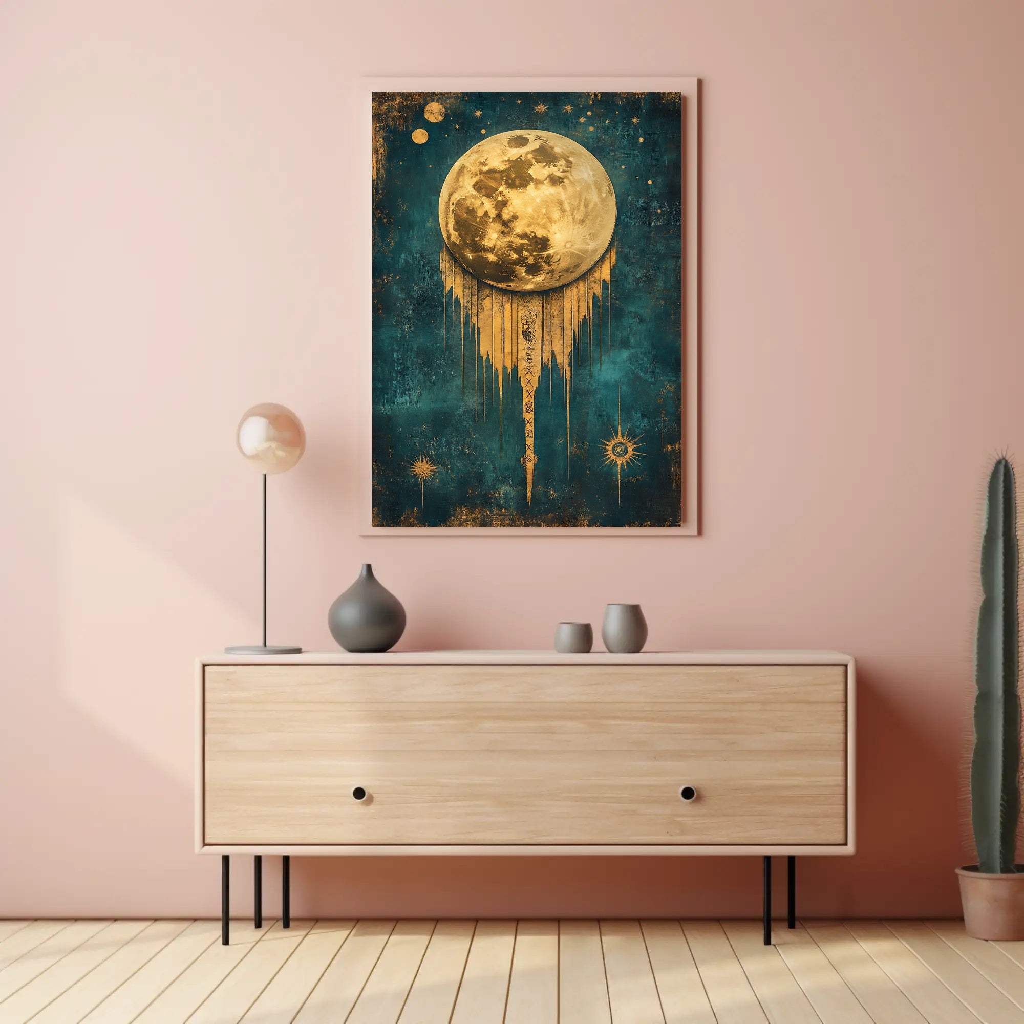 Golden Moon Surreal Artistry Space or Astronomy Poster