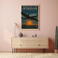 Douglas C-54 Skymaster Aviation Poster Vintage Print
