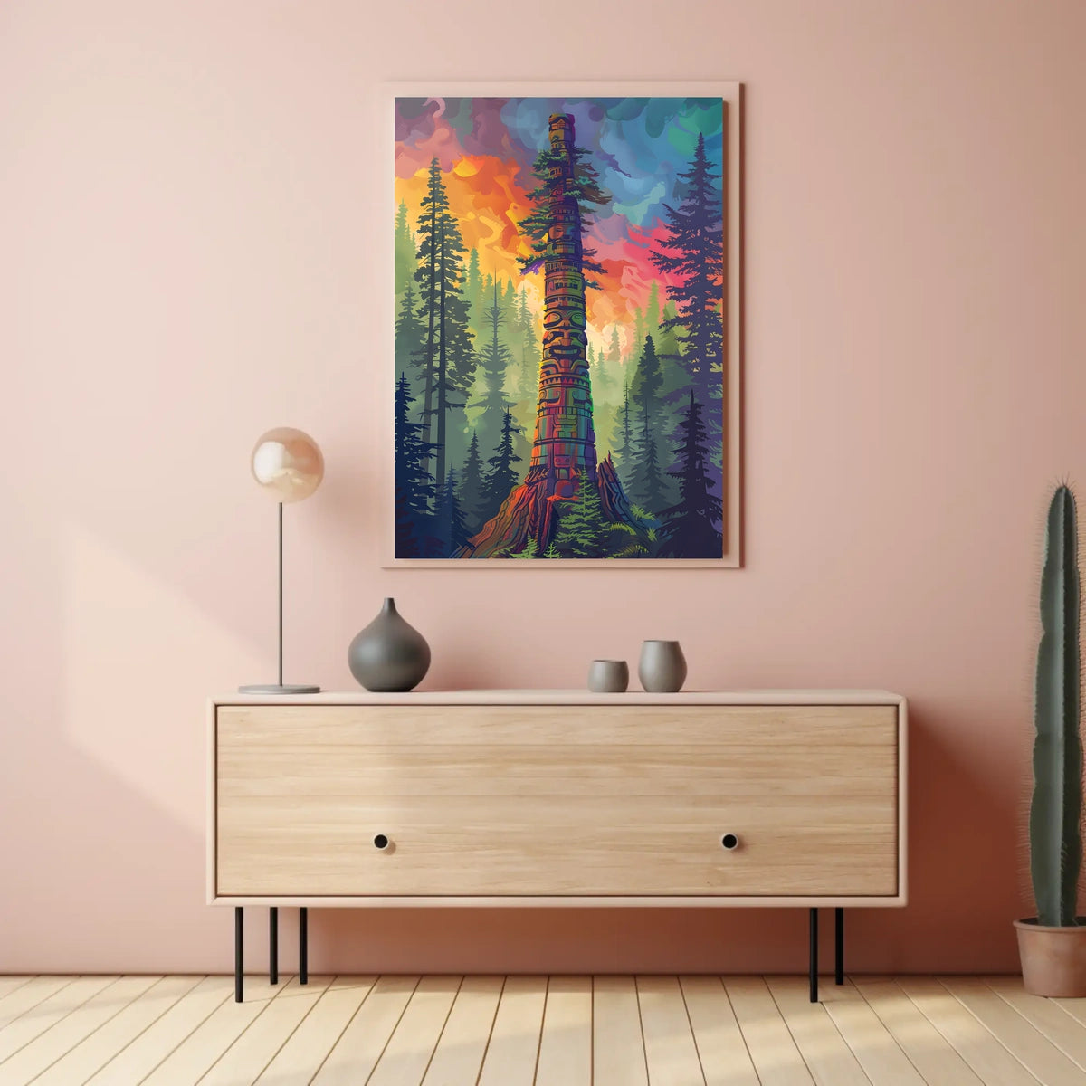 Majestic Totem in the Forest Poster