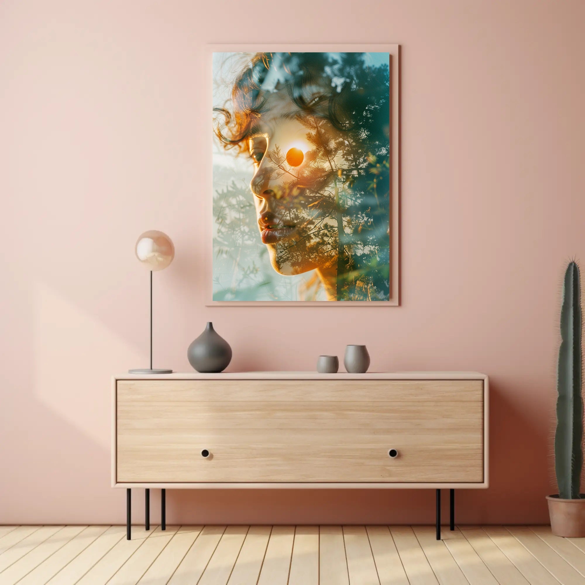 Dreamy Double Exposure Nature Harmony Poster PosterGoat