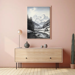 Alpine Serenity: Photorealistic Nature Travel Poster
