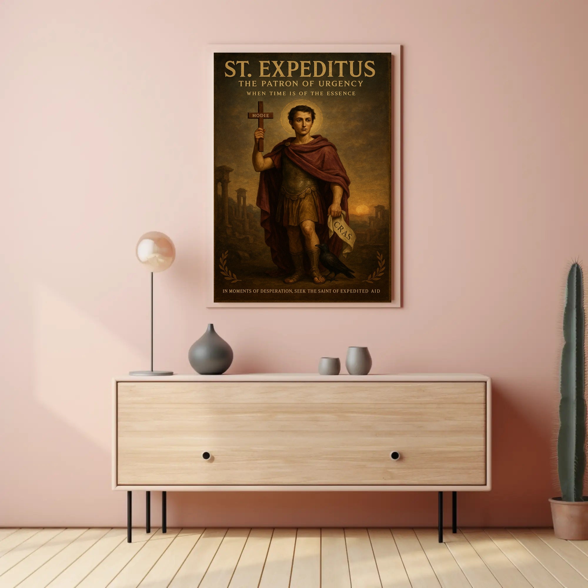 St. Expeditus Religious Poster Vintage Wall Art