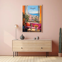 Napoli Scenic View from Open Window Poster
