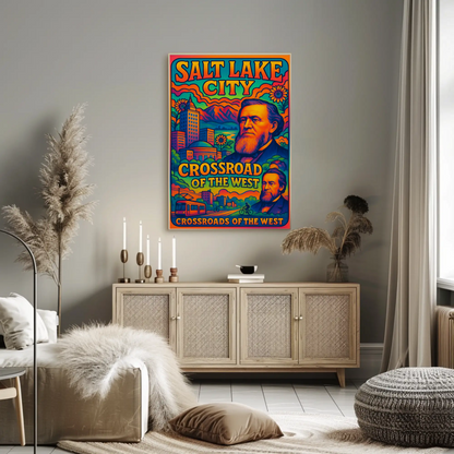Discover Vibrant Salt Lake City: Retro Travel Poster