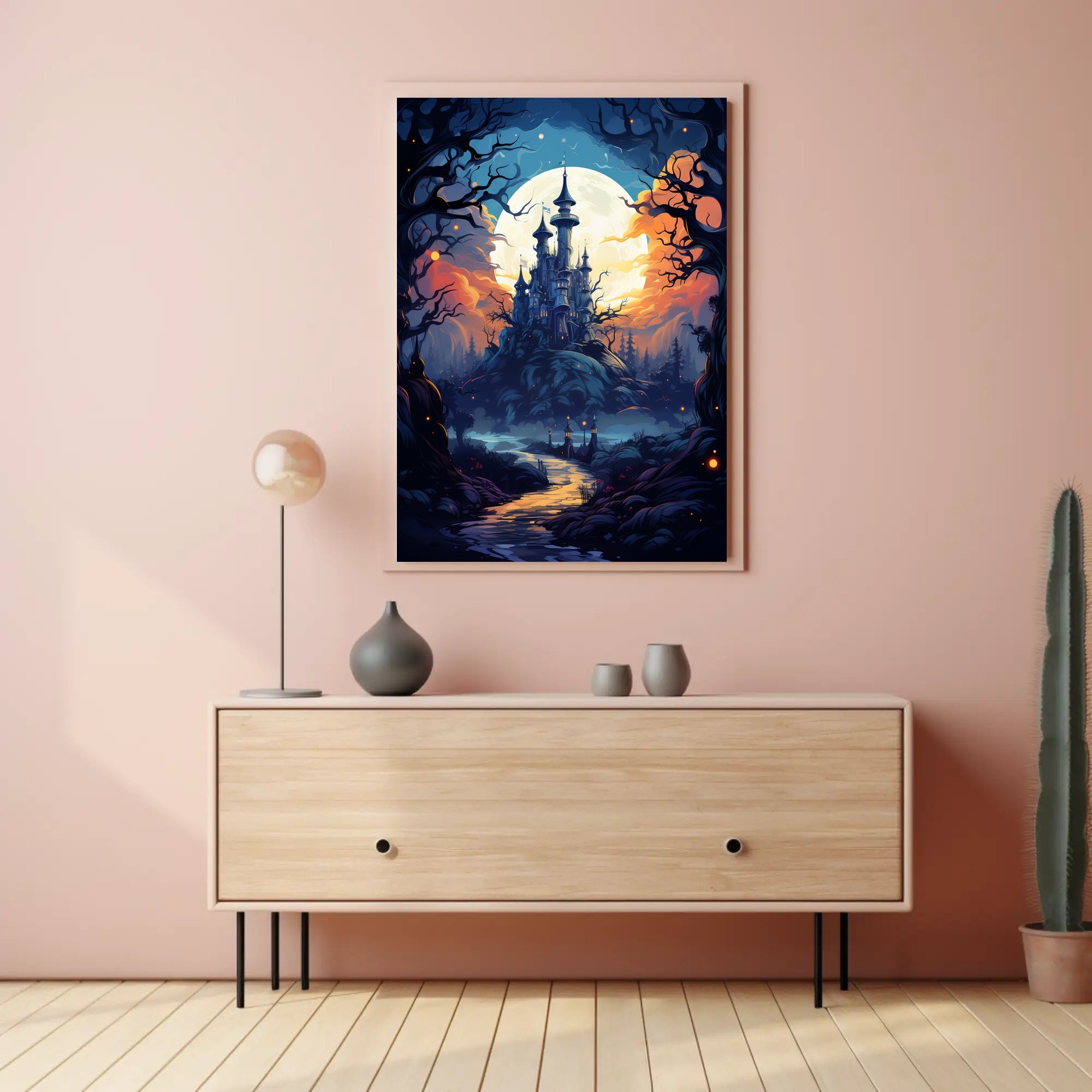 Enchanted Castle Under The Moon Poster