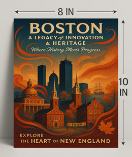 Boston A Legacy of Innovation Heritage Poster PosterGoat