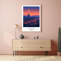 Oxford Skyline Sunset: Urban or Cityscape Poster