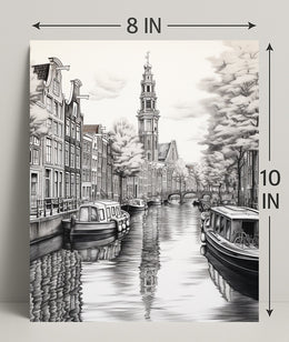 Amsterdam Canal Scene Poster