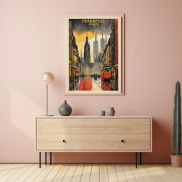 Frankfurt in the Rain Poster
