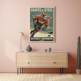 Skates of Steel Detroit Ironmen 1949 Poster