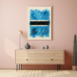 Abstract Blue And Black Composition Poster