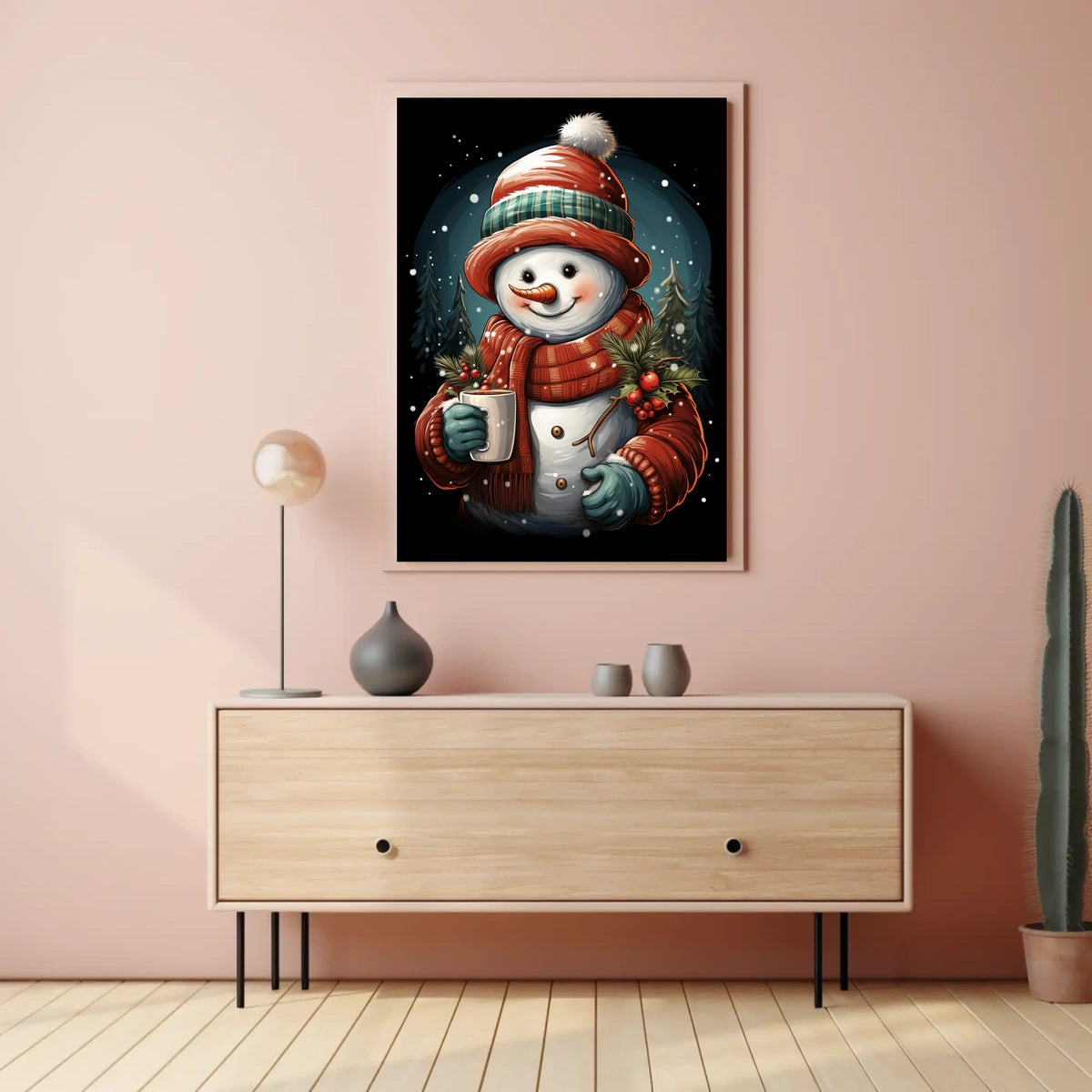 Cozy Winter Snowman Poster
