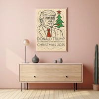 Trump Presidential Christmas 2025 Minimalist Political Propaganda Poster