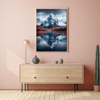 Breathtaking Snow-Capped Mountain Photorealistic National Park Poster PosterGoat