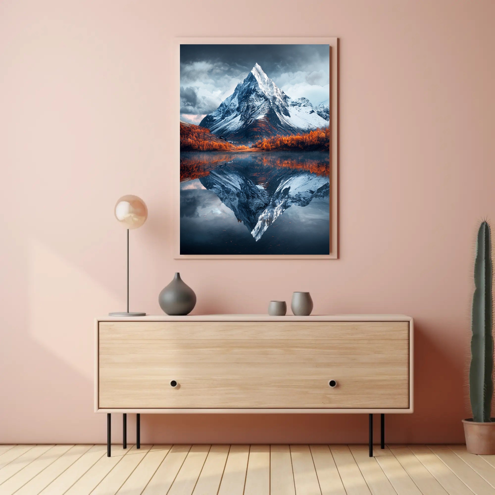 Breathtaking Snow-Capped Mountain Photorealistic National Park Poster PosterGoat