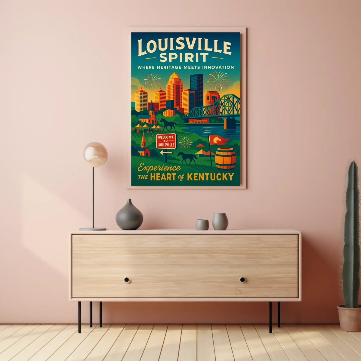 Louisville Spirit Where Heritage Meets Innovation Poster