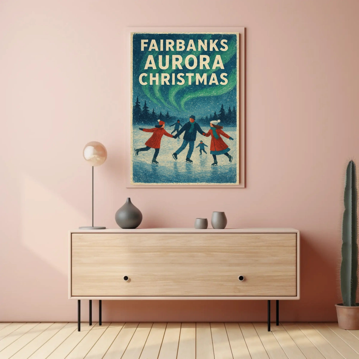 Fairbanks Aurora Christmas Poster