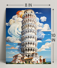 The Leaning Tower Of Pisa Artistic Poster PosterGoat
