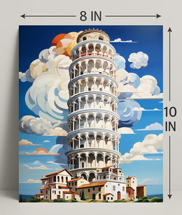 The Leaning Tower Of Pisa Artistic Poster PosterGoat