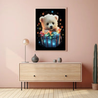Adorable Surprise Gift Box Bear Poster
