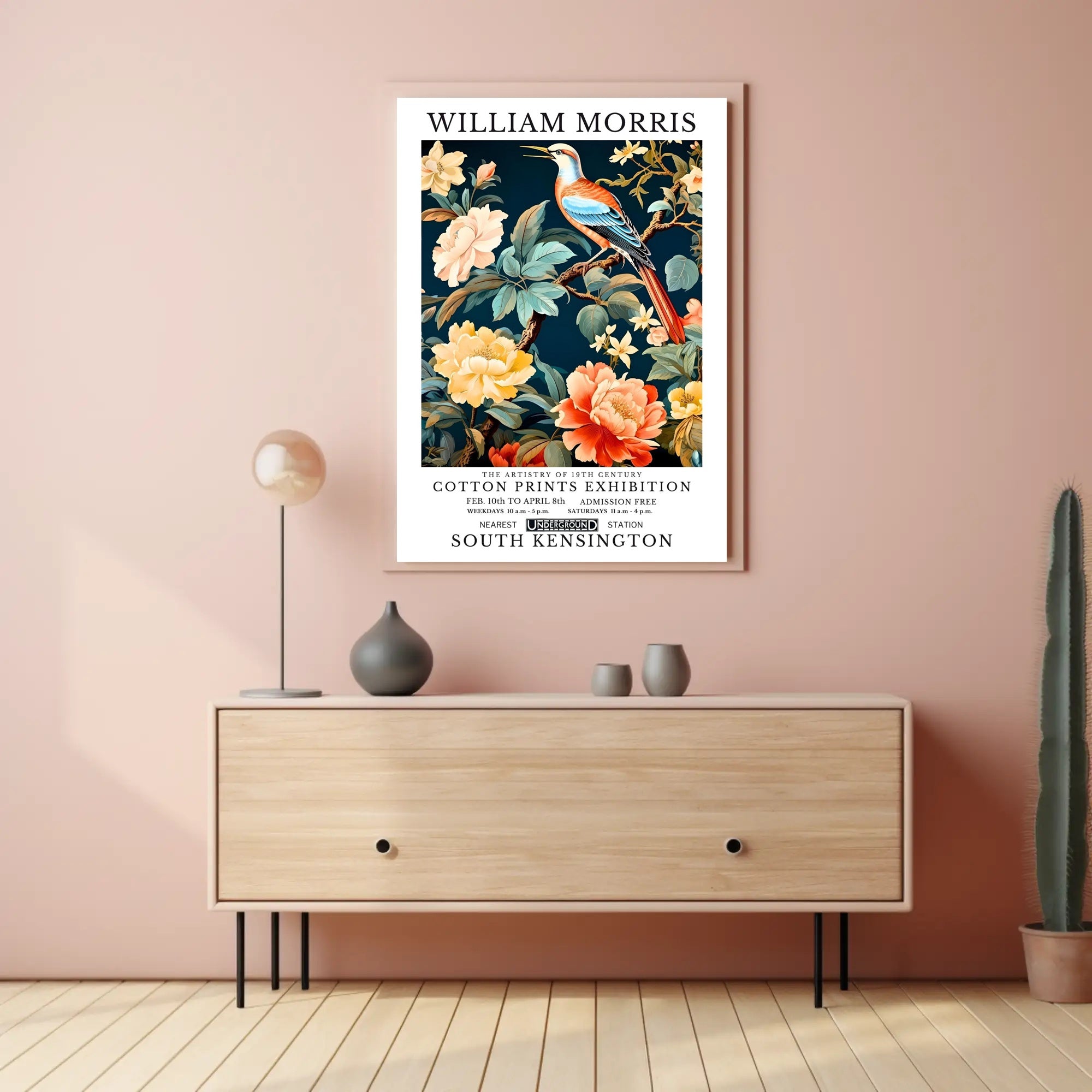 Victorian-Inspired William Morris Exhibition Artistic Poster
