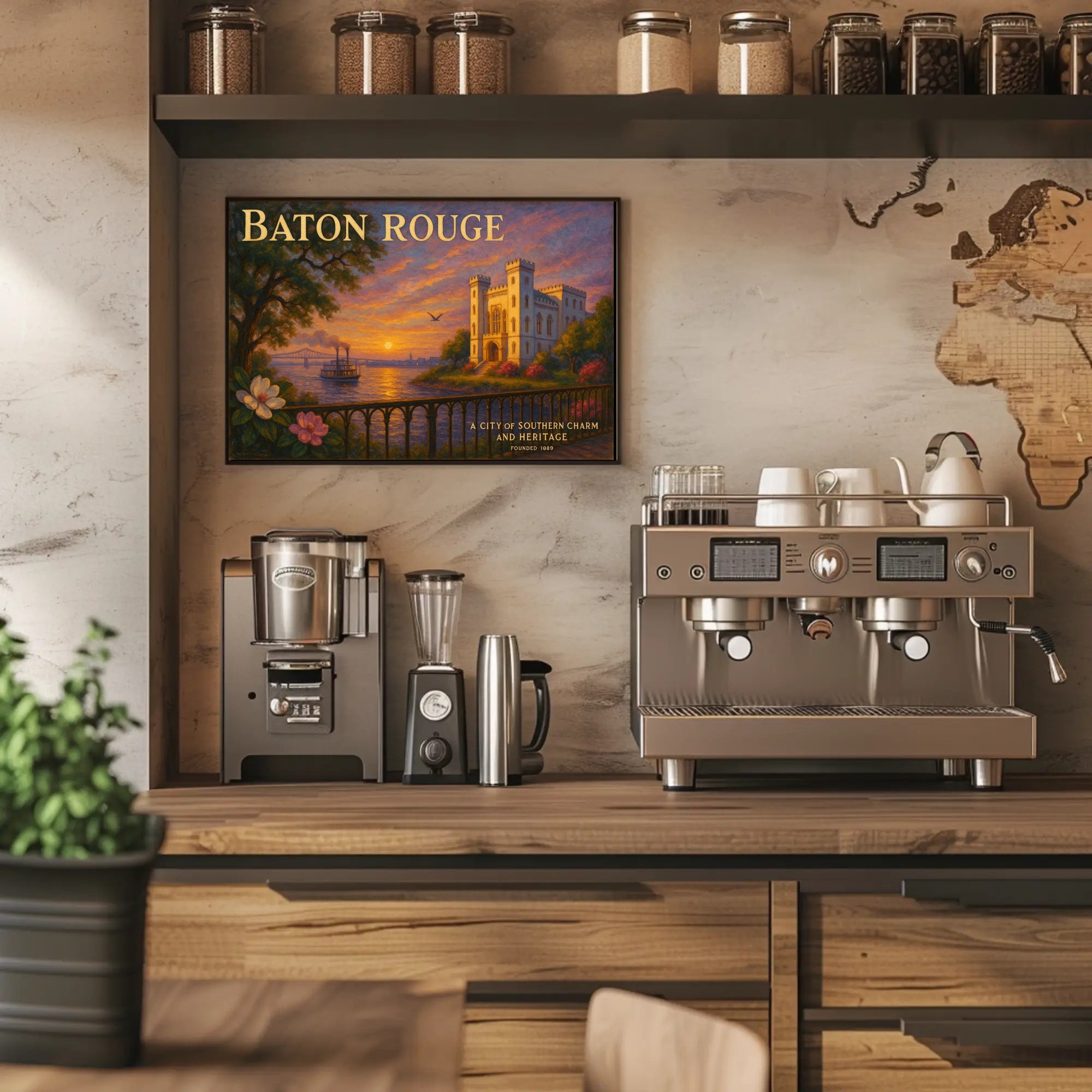 Baton Rouge Southern Charm Travel Poster