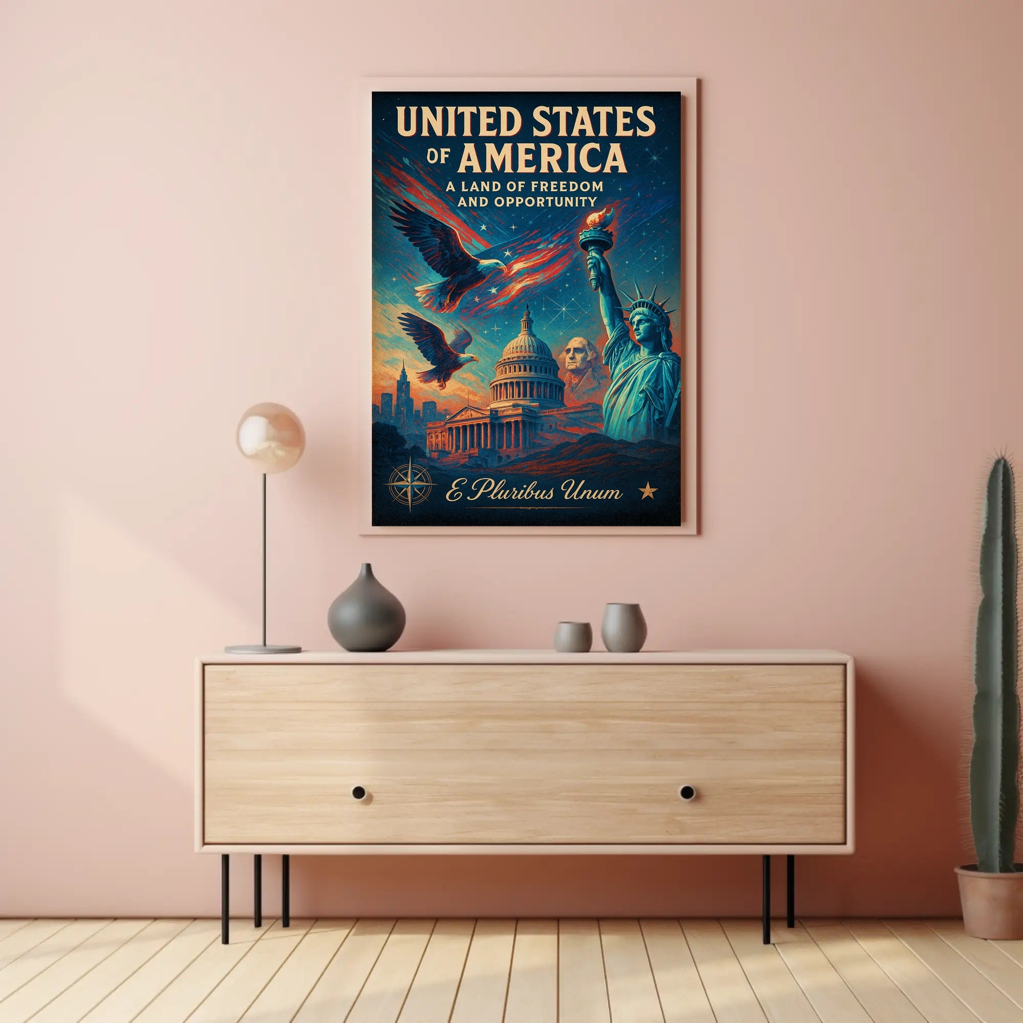 United States of America Land of Freedom and Opportunity Poster PosterGoat