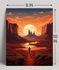 Desert Wanderer At Sunset Poster PosterGoat