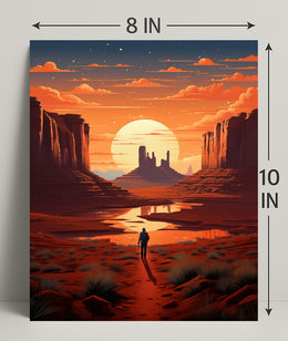 Desert Wanderer At Sunset Poster PosterGoat