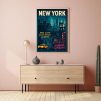 New York City Retro Travel Art Poster