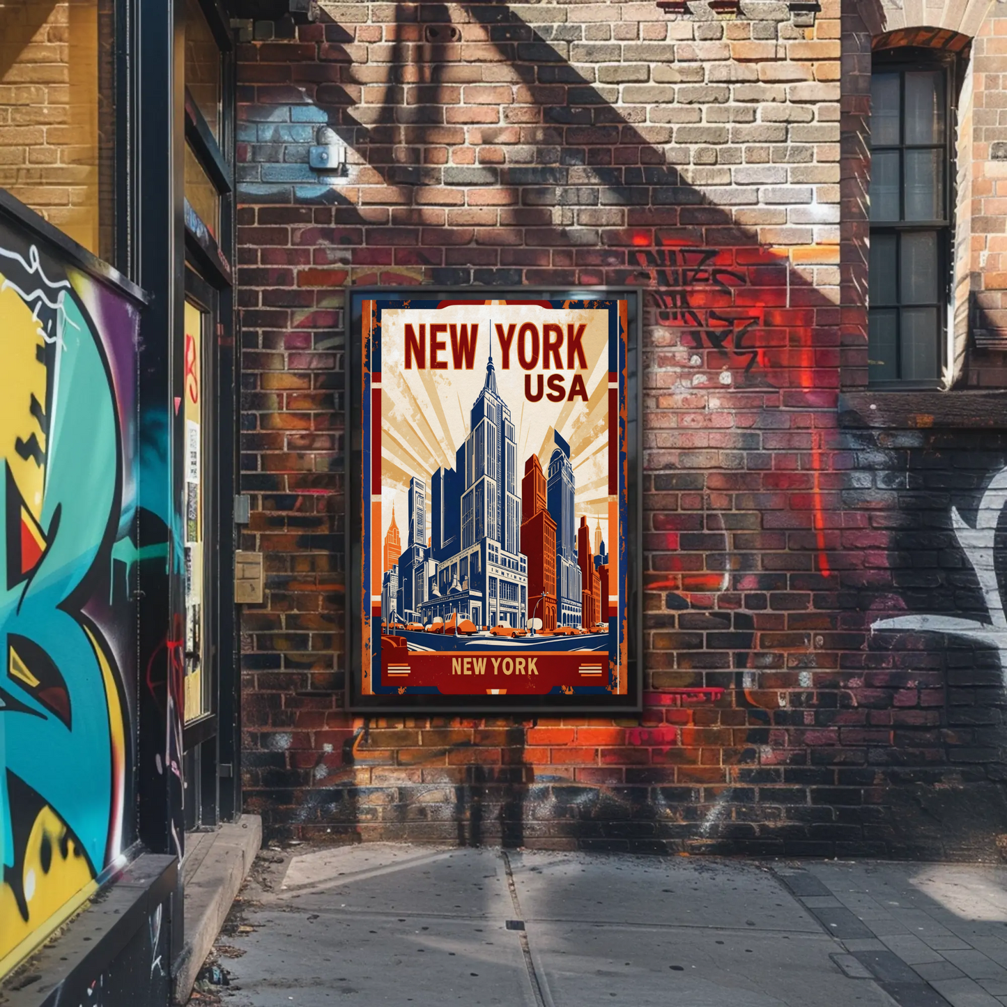 New York USA Empire State Building Vintage Travel Poster