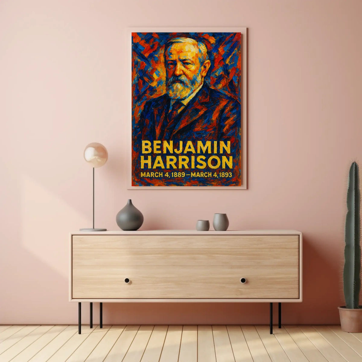 Benjamin Harrison 23rd President of the United States Glitch Hop Art Poster
