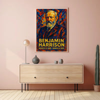 Benjamin Harrison 23rd President of the United States Glitch Hop Art Poster