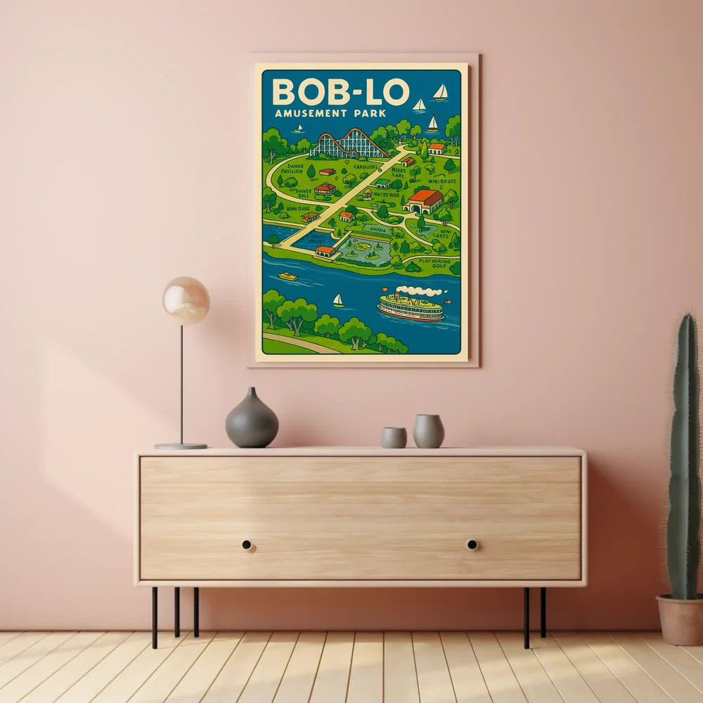 Retro Amusement Park Abstract Art Poster