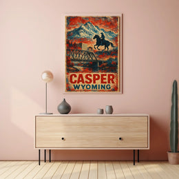 Casper Cityscape Wyoming Landscape Travel Print Photography Realism Museum Quality Wanderlust Poster