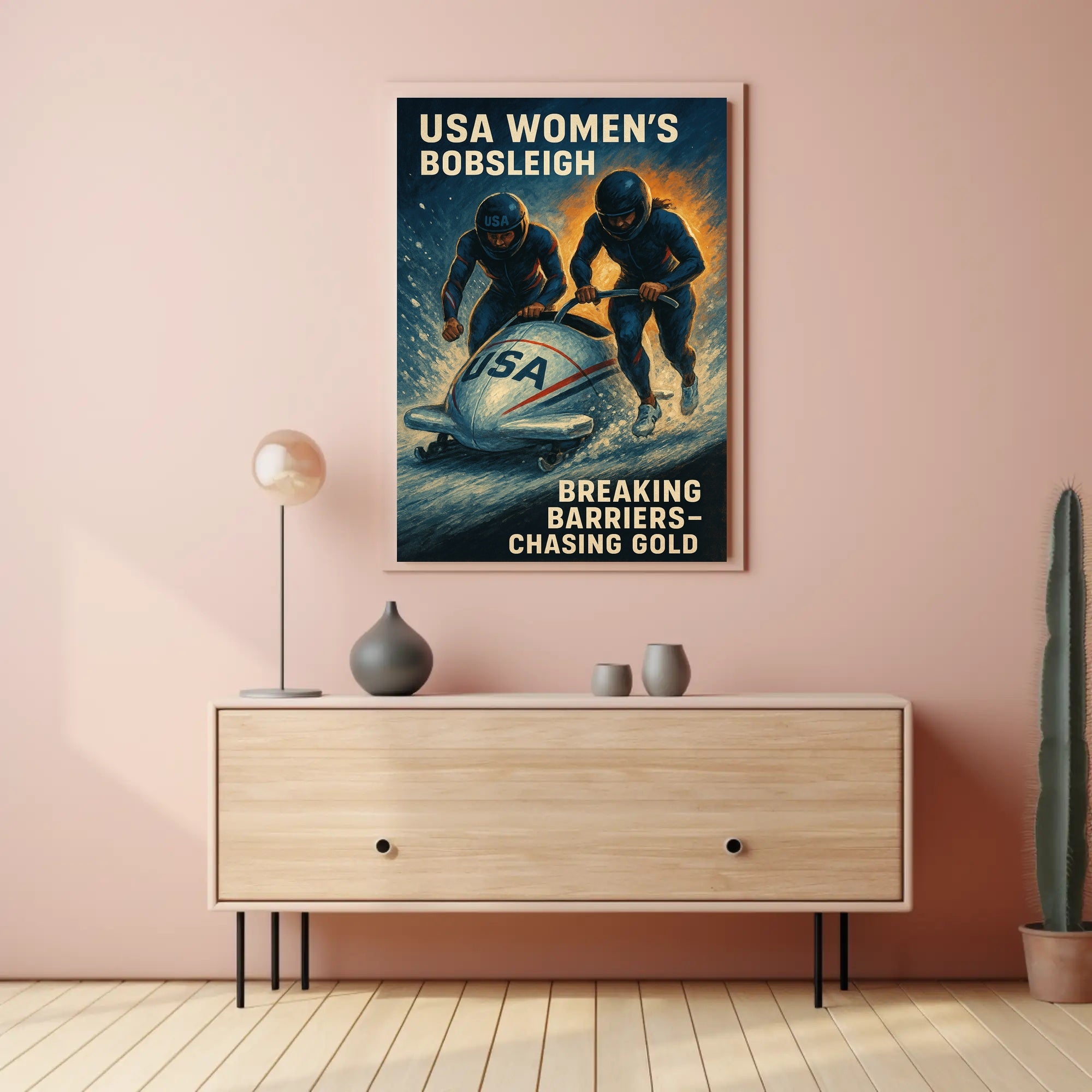 Usa WomenS Bobsleigh Breaking Poster