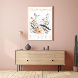 Willow Ptarmigan Alaska Nature Art Poster Print