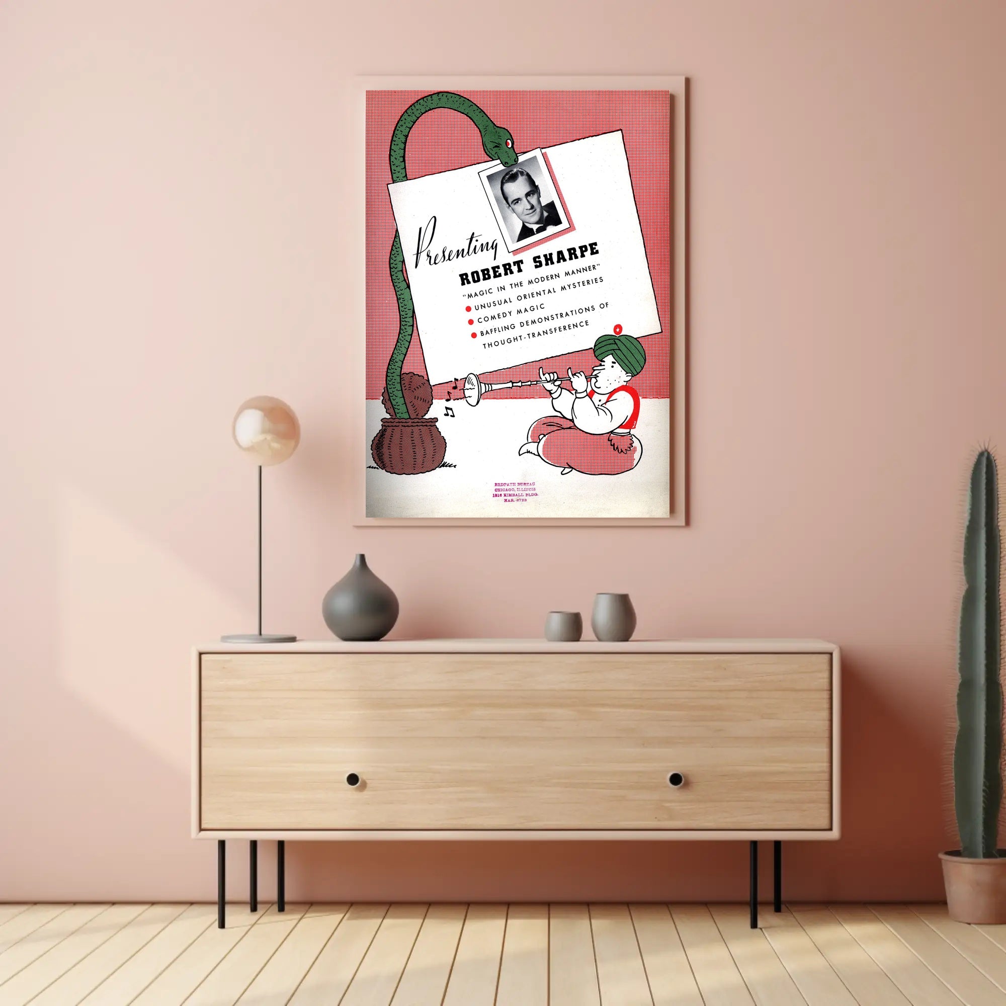 Vintage Magician Poster: Exotic Comedy Magic Show