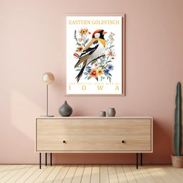 Eastern Goldfinch Iowa State Bird Art Poster