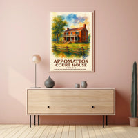 Appomattox Court House Historic Watercolor Poster Art