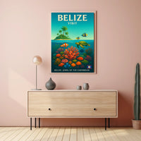 Visit Belize Jewel Of The Caribbean Poster