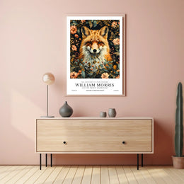 Fox in Floral Elegance: Artistic Poster