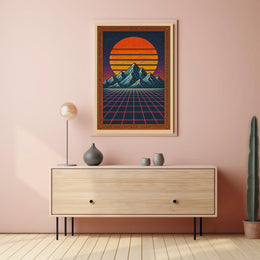 Retro-Futuristic Surreal Landscape Futuristic Sci-Fi Poster