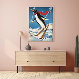 Skiing Penguin Adventure Poster