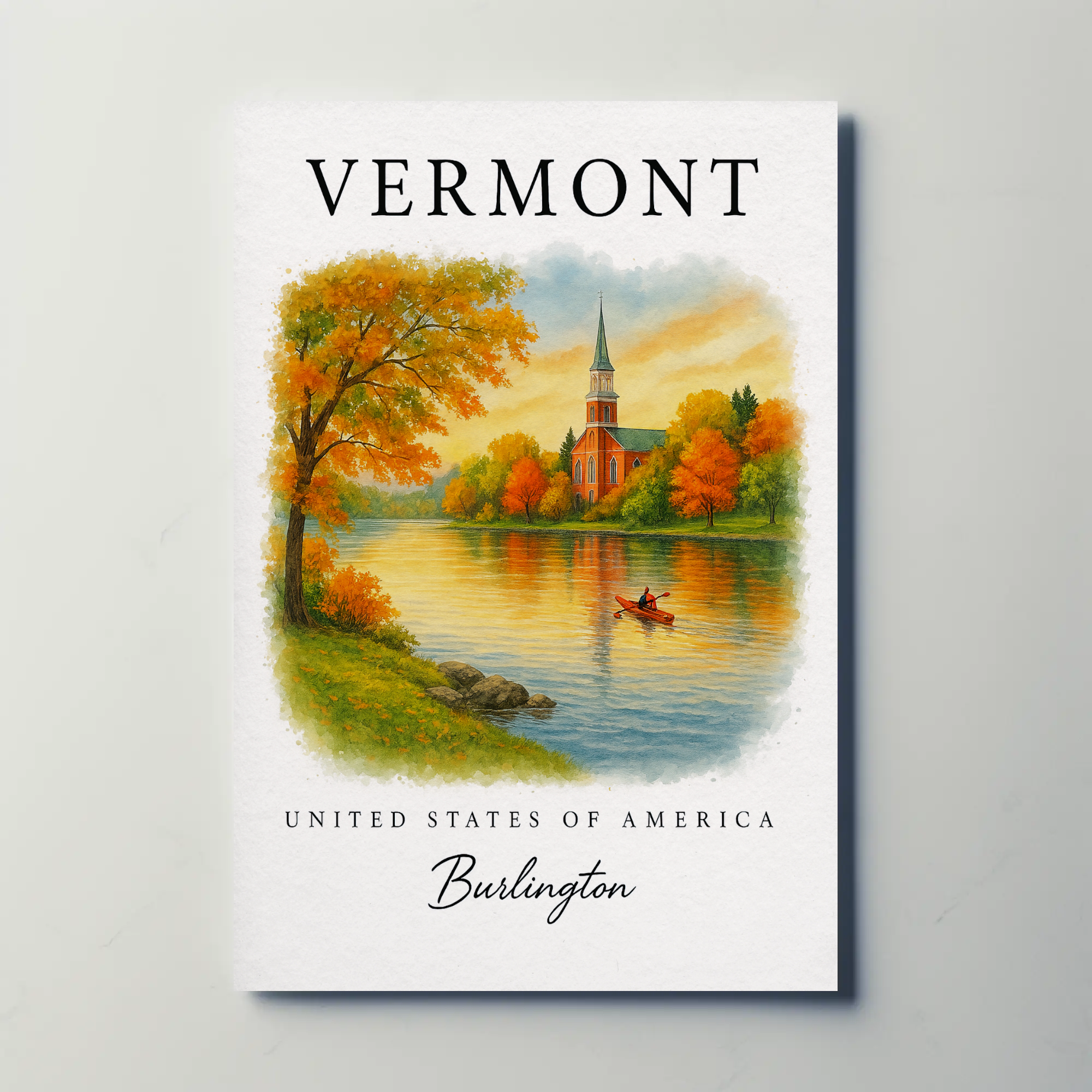 Vermont, Burlington Signature Series Vintage Travel Poster