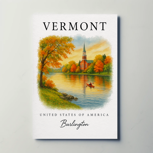 Vermont, Burlington Signature Series Vintage Travel Poster